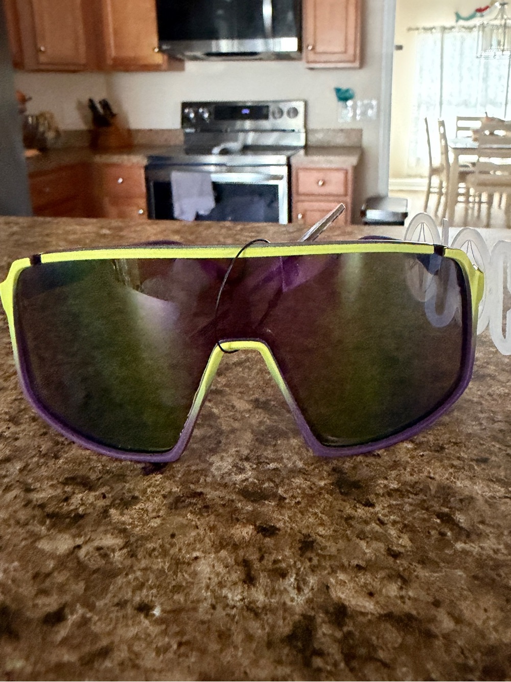 Neon Yellow & Purple Foster Grant Panama Jack Party Shield Sunglasses